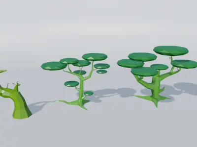 LowPoly alien trees 3D model