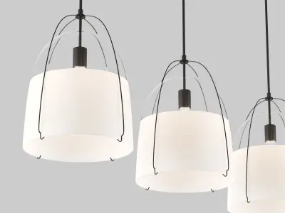 Industry West Parquette Dining Table Set 3D model