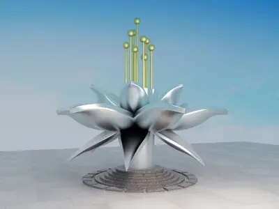 Lotus petals sculpture Classic life culture symbol of the city 3D model