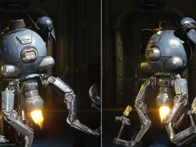 Robot Assistant Fallout Low-poly 3D model