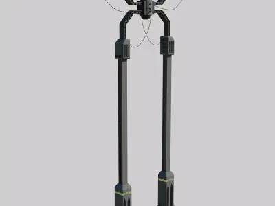 Cyberpunk Street Lamp Double 3D model