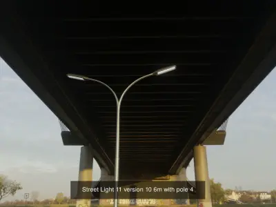 Street Light 11 with pole 4 3D Model Pack