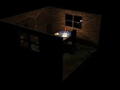 romantic dinner 3D model