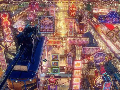 Hong Kong Neon Sign V05 Bundle 3D model