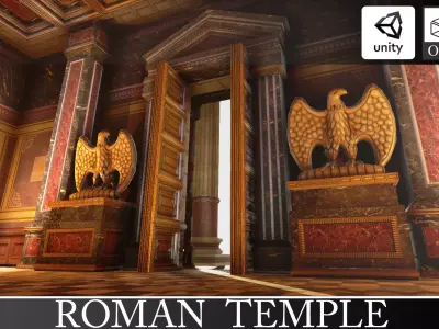 Roman Temple Low-poly 3D model