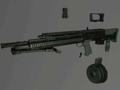 L86 Light Machine Gun  Low-poly 3D model