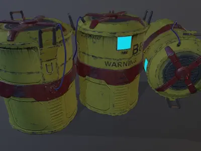 Sci-Fi Barrel  Low-poly 3D model by VladShalimov