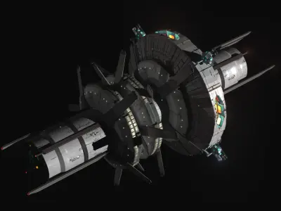Space Station Construction Kit Low-poly 3D model