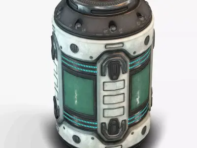 Sci Fi Barrel Low Poly Low-poly 3D model
