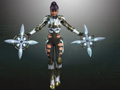 Cyborg War Zone - Eva02 Low-poly 3D model