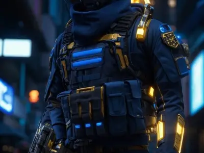 233 Futuristic Urban Soldier - Reference Image Pack 3D model