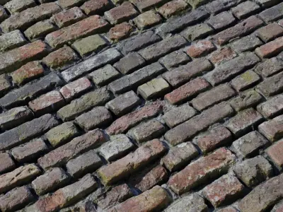 Old Clay Brick Pavers PBR Texture  Texture