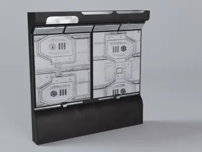 Modular Sci-Fi Interior Low-poly 3D model 3D model