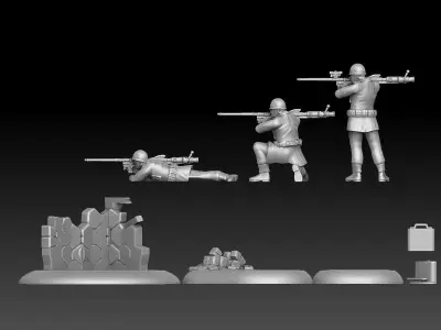 Swedish WW2 Anti Tank Rifle Team 3D print model