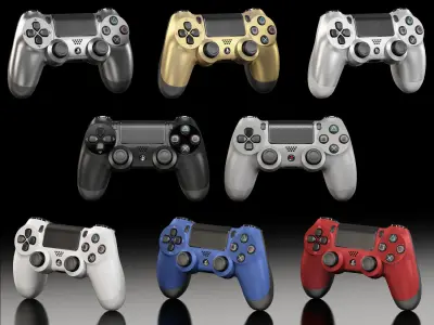 Sony PlayStation 4 Controller New Colors Low-poly 3D model
