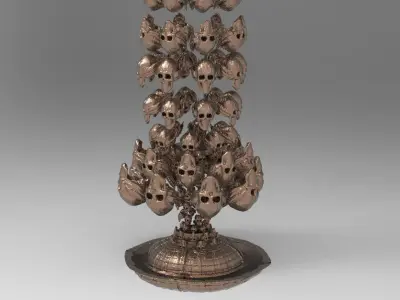 Crypt keeper Scull fountain explosion collection 3D model