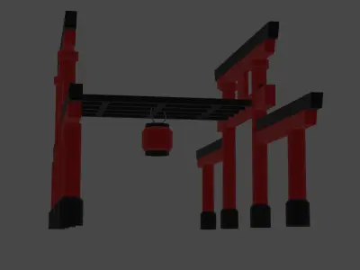 Torii japanese tori gate 3D model