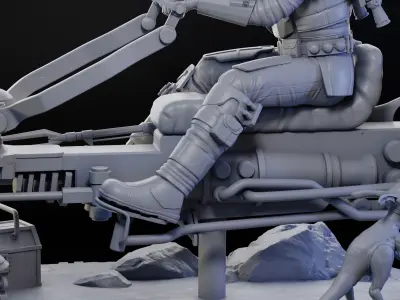 The Mandalorian Diorama 1-6 Scale -  3D print model