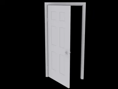 Low Poly Door wooden Low-poly 3D model order