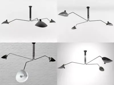 Three Arm Lamp 3D model