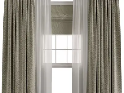  Curtain modern 3 3D model