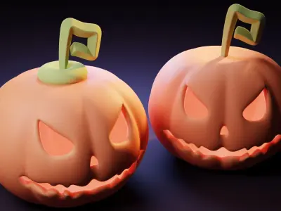 Halloween Pumpkin Low-poly 3D model