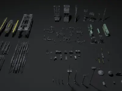 ROOFTOP Props Collection Kitbash 2 3D model