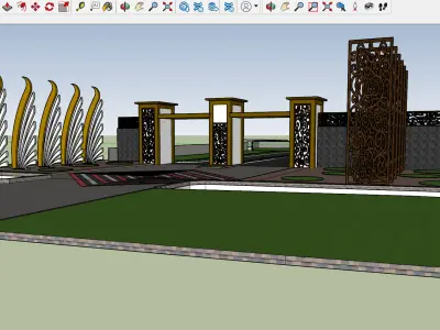 Modern Minimalist Gate B  SketchUp 3D Model SketchUp Only 3D model