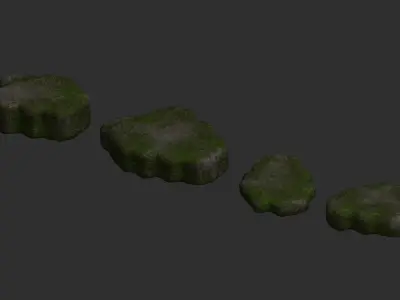 Cave Platform 2 - Moss 1 Low-poly 3D model