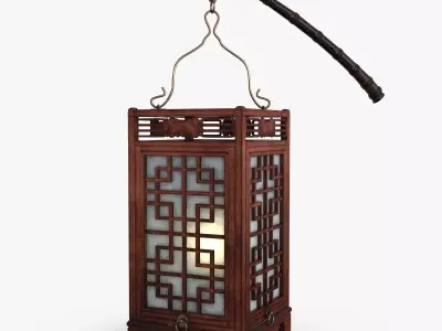 Antique China Lamp Low-poly 3D model