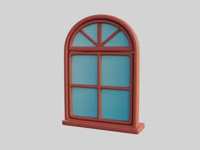 Cartoon Window 13a 3D model
