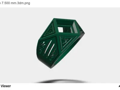 Men Ring With Princess Cut Center Stone 3D print model