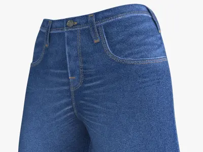  Blue Jeans for young woman Low-poly 3D model