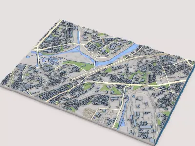 Mumbai City 3D City Map Urban Visualization Model 3D model