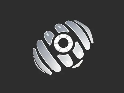 Scifi Parachute A03 Projection - Character Accessories Design Low-poly 3D model