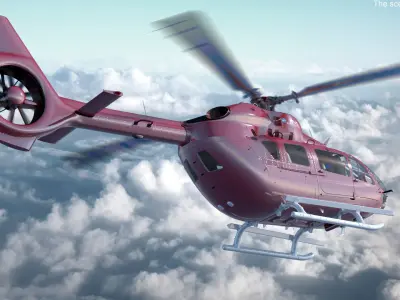  Eurocopter H145 Helicopter Rigged for Maya 