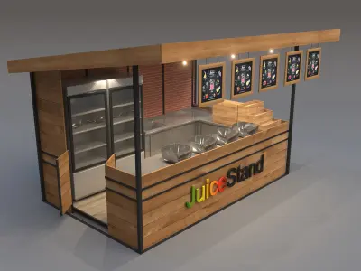 Juice Stand For Outdoor And Indoor Shopping Malls 3D model