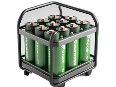 Industrial Battery Pack Storage Trolley Low-poly 3D model