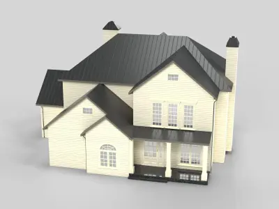 Cottage House Design 17T5 Low-poly 3D model