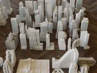 100 High Detailed New York Buildings and Skyscrapers 3d print 3D print model