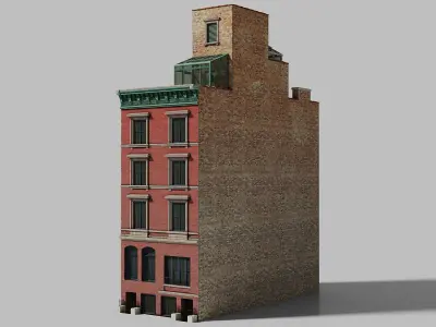 New York townhouse Low-poly 3D model