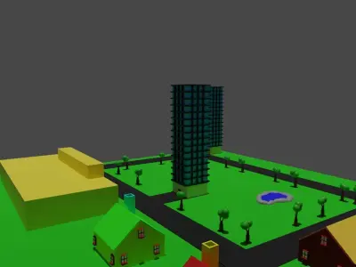 LowPolyCity house in minecraft Low-poly 3D model