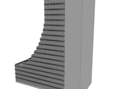 Simple Skyscraper Model with Terraces 3D model