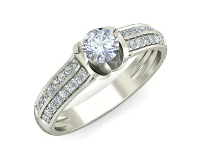 Diamond Engagement  ring 50 cad files   part 04 3D print model