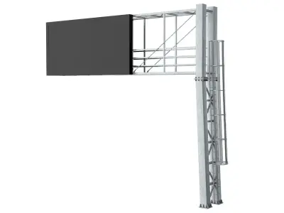 Road infrastructure led panel sign info table 3D model