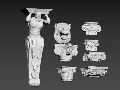 European-style sculpture 3D model