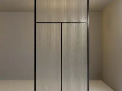 Glass partition door 62 Low-poly 3D model