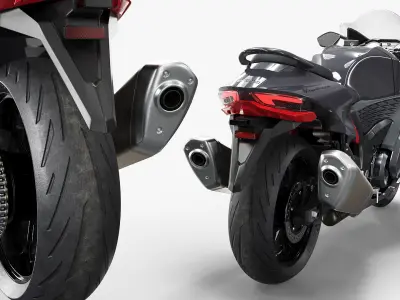  Suzuki Hayabusa GSX-1300R Two-Seat Sport Motorcycle Black Red 