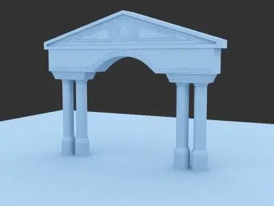 Gate archway on sky 3D model