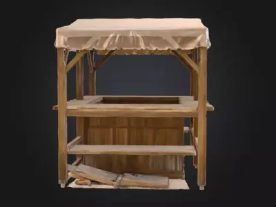 Market Stall Display Low-poly 3D model